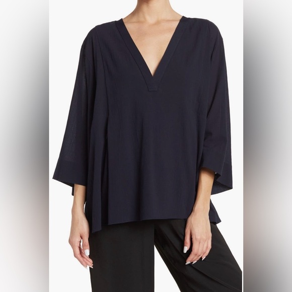 VINCE Size L EUC Cotton tunic in Coastal/navy blue - Picture 1 of 9